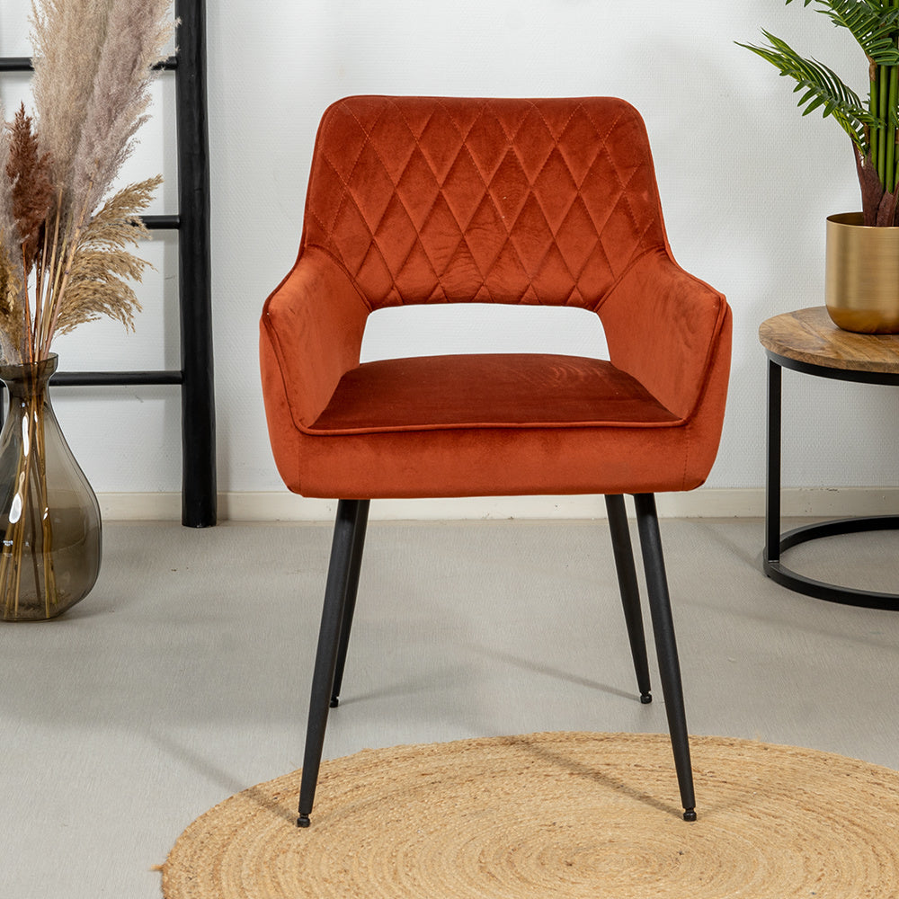 Velvet dining room chair Mika copper - image 2