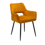 Velvet dining room chair Mika ocher yellow