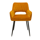 Velvet dining room chair Mika ocher yellow - image 6