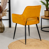 Velvet dining room chair Mika ocher yellow - image 4