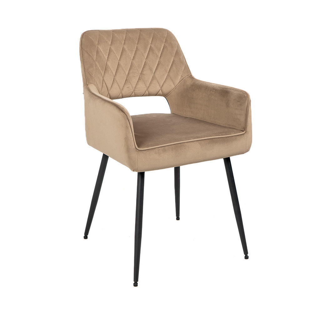 Velvet dining room chair Mika taupe