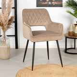 Velvet dining room chair Mika taupe - image 1