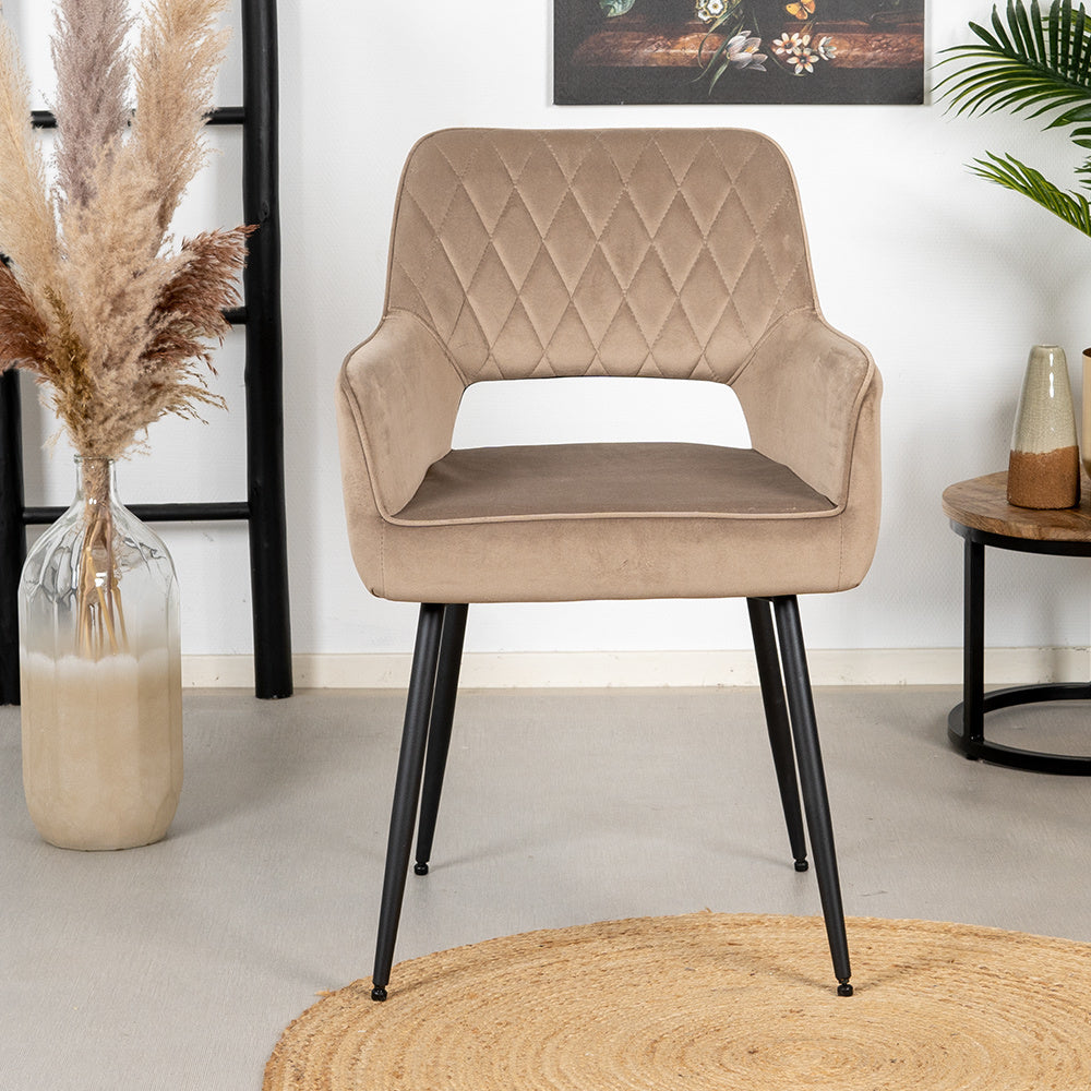 Velvet dining room chair Mika taupe - image 3