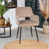 Velvet dining room chair Mika taupe - image 2