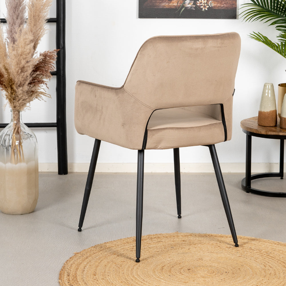 Velvet dining room chair Mika taupe - image 4
