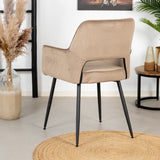 Velvet dining room chair Mika taupe - image 4