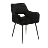 Velvet dining room chair Mika black