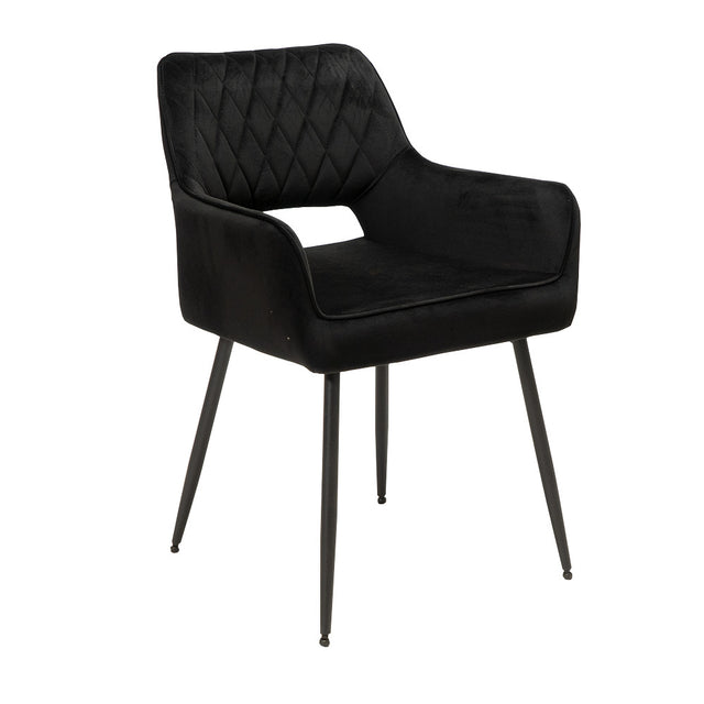 Velvet dining room chair Mika black