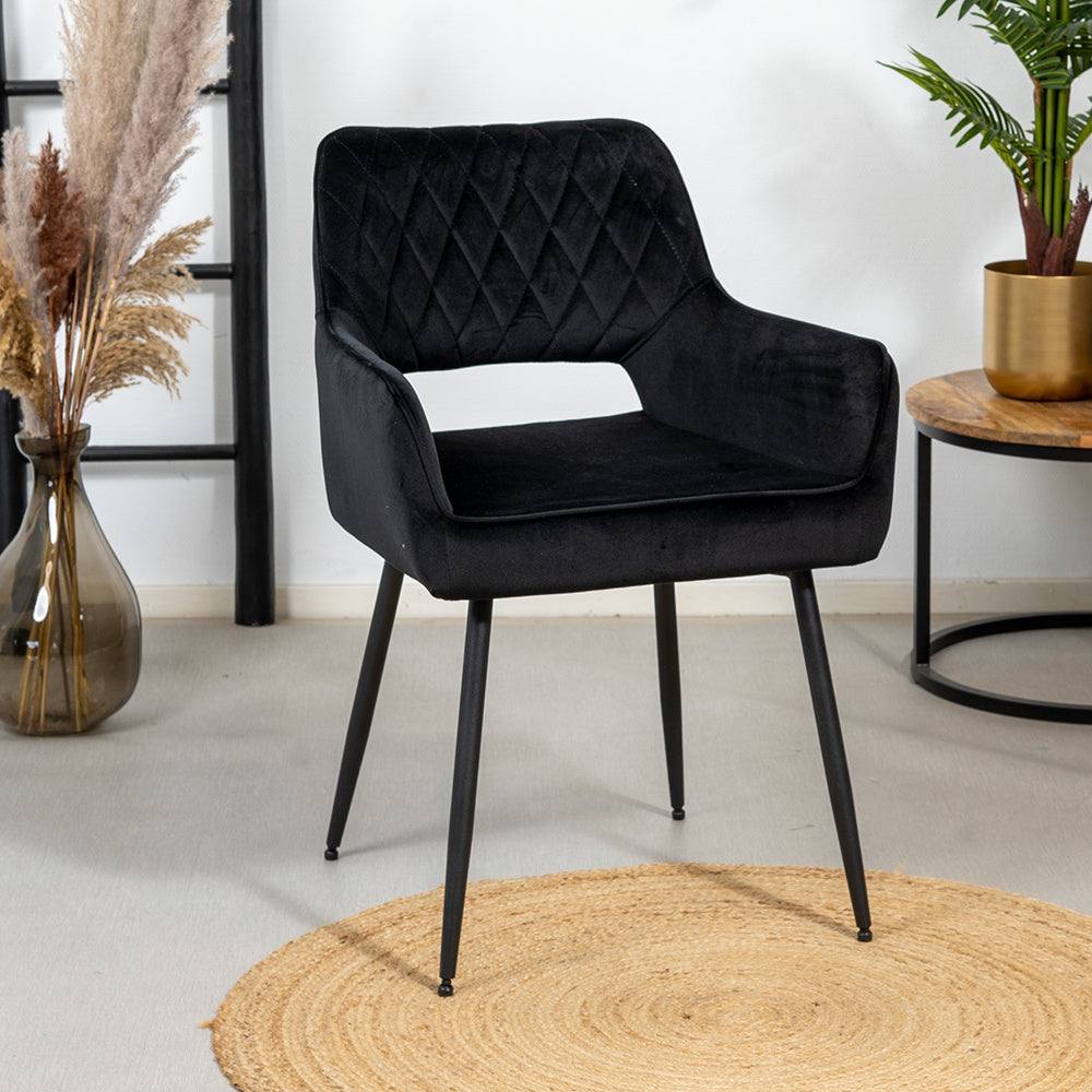 Velvet dining room chair Mika black - image 1