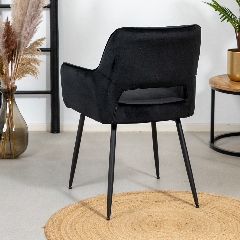 Velvet dining room chair Mika black - image 3