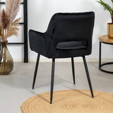 Velvet dining room chair Mika black - image 3