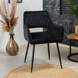 Velvet dining room chair Mika black - image 4