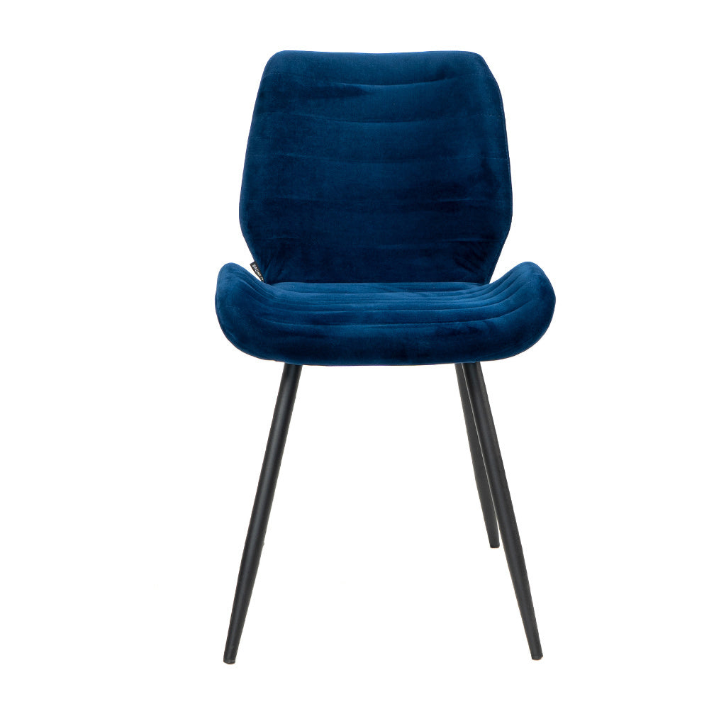 Velvet dining room chair Toby dark blue Blue