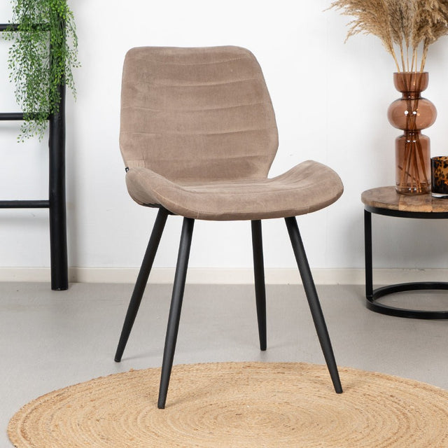 Velvet dining room chair Toby taupe - image 1