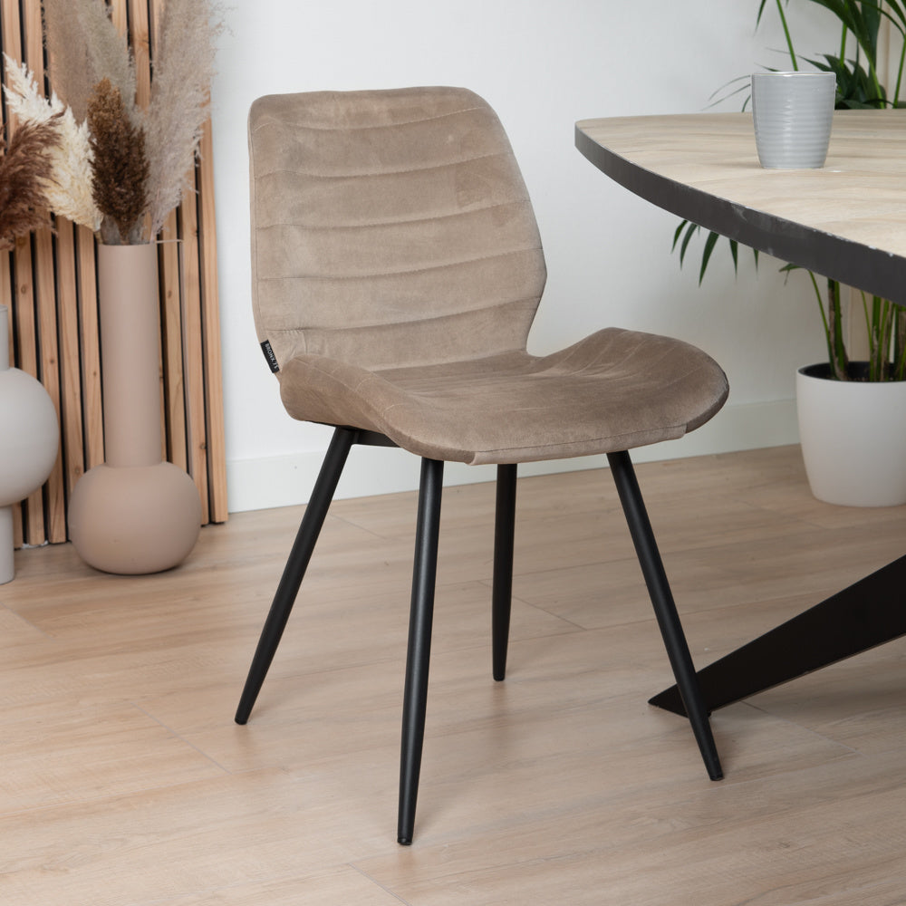 Velvet dining room chair Toby taupe - image 2