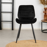 Velvet dining room chair Toby black - image 1