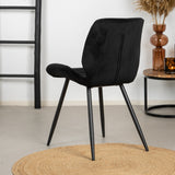 Velvet dining room chair Toby black - image 2