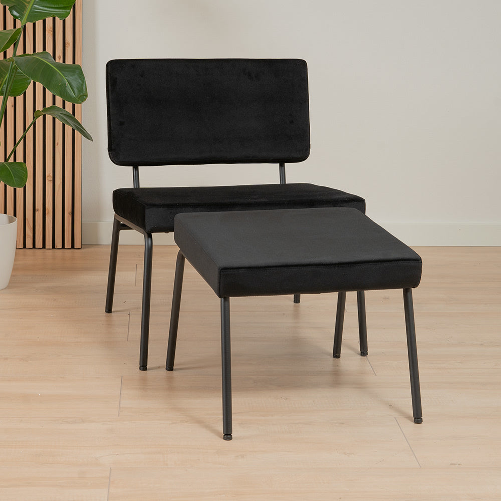 Velvet armchair Aspen black - image 2