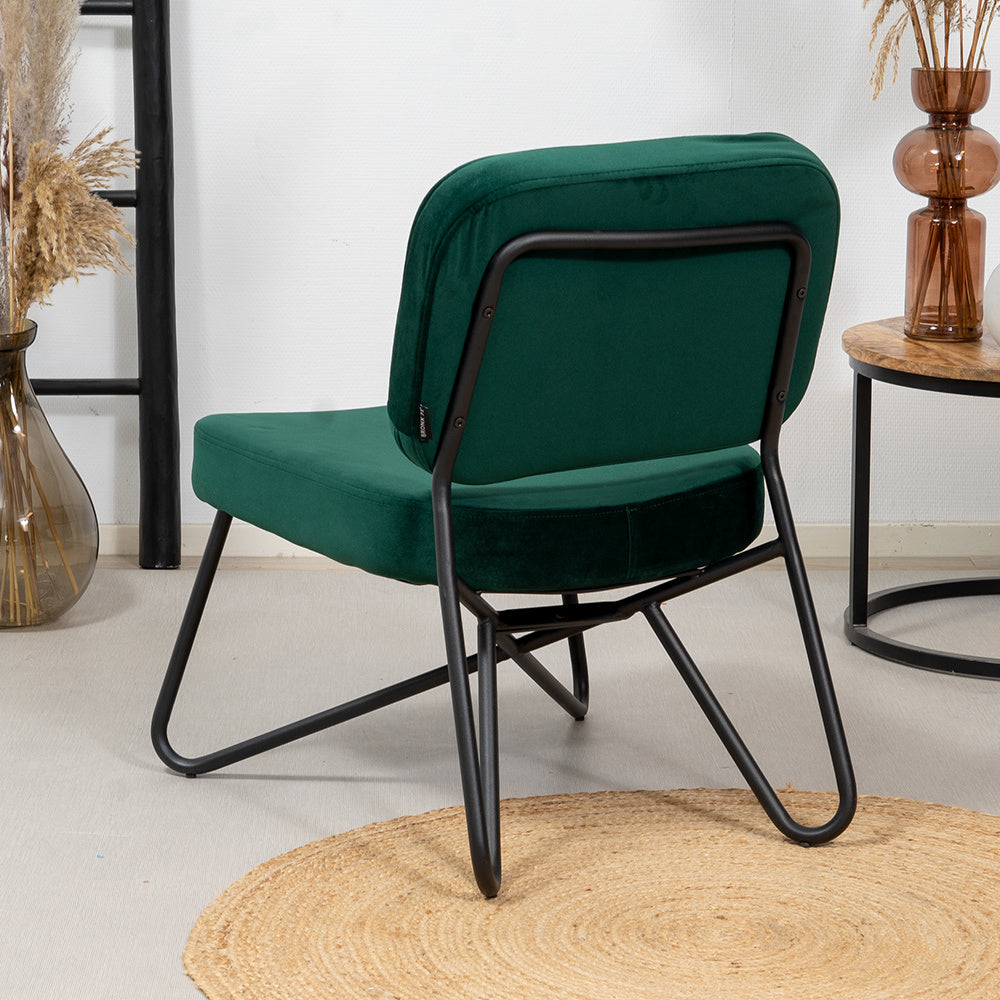Velvet armchair Julia green Dark green