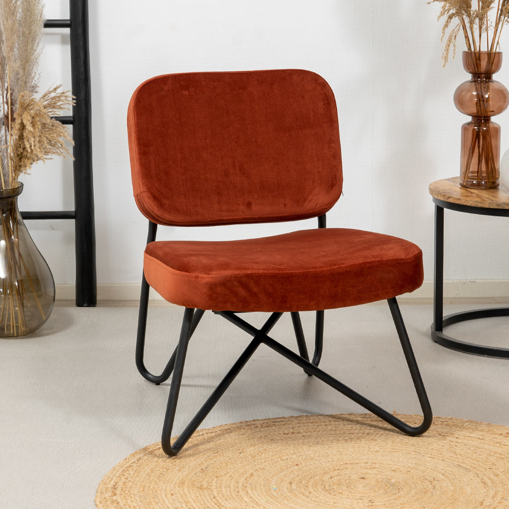 Velvet armchair Julia copper
