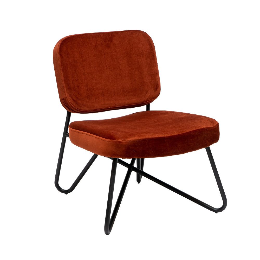Velvet armchair Julia copper