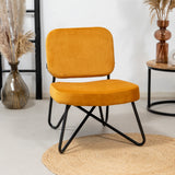 Velvet armchair Julia ocher yellow