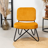 Velvet armchair Julia ocher yellow