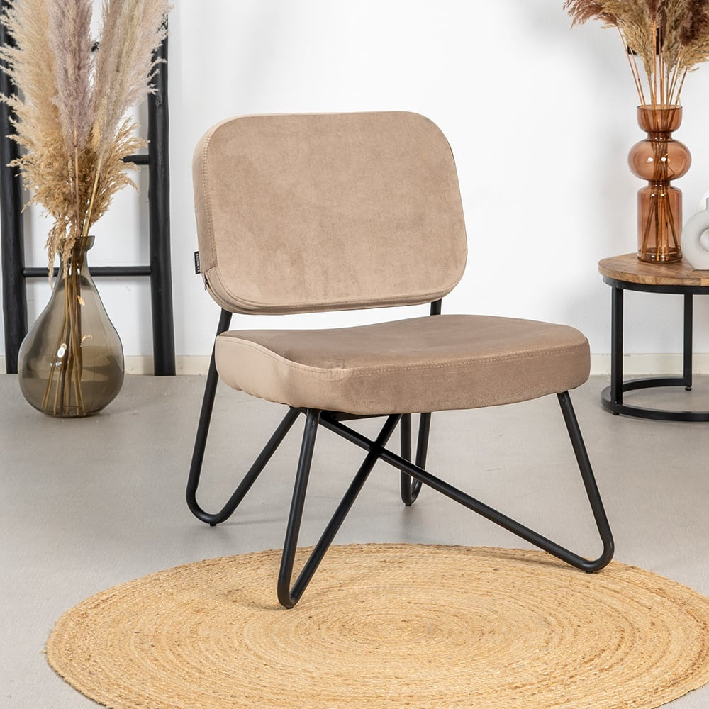 Velvet armchair Julia taupe