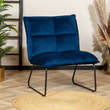 Velvet armchair Malaga dark blue - image 1