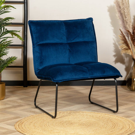 Velvet armchair Malaga dark blue - image 1