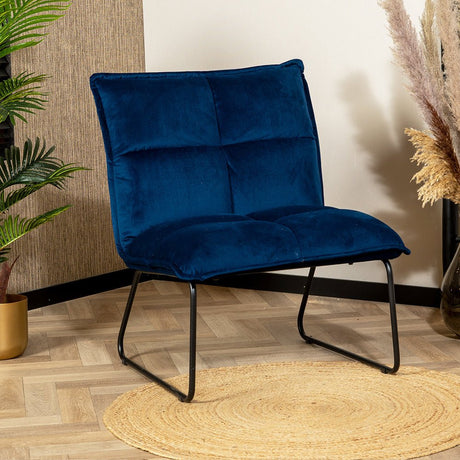 Velvet armchair Malaga dark blue - image 2