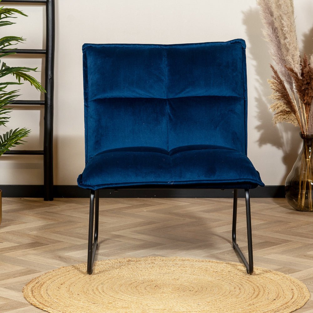Velvet armchair Malaga dark blue - image 4