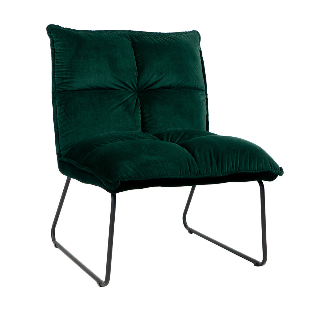 Velvet armchair Malaga dark green