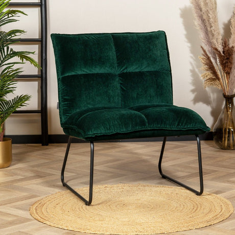 Velvet armchair Malaga dark green - image 1