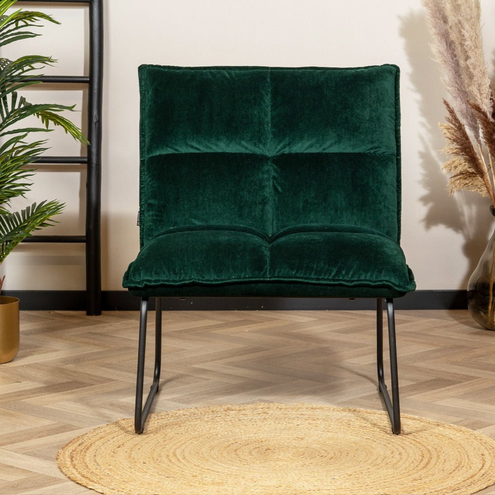 Velvet armchair Malaga dark green - image 3
