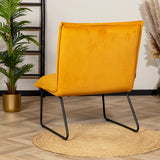 Velvet armchair Malaga ocher yellow