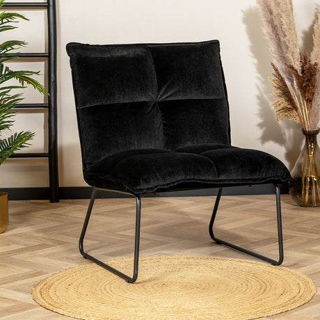 Velvet armchair Malaga black
