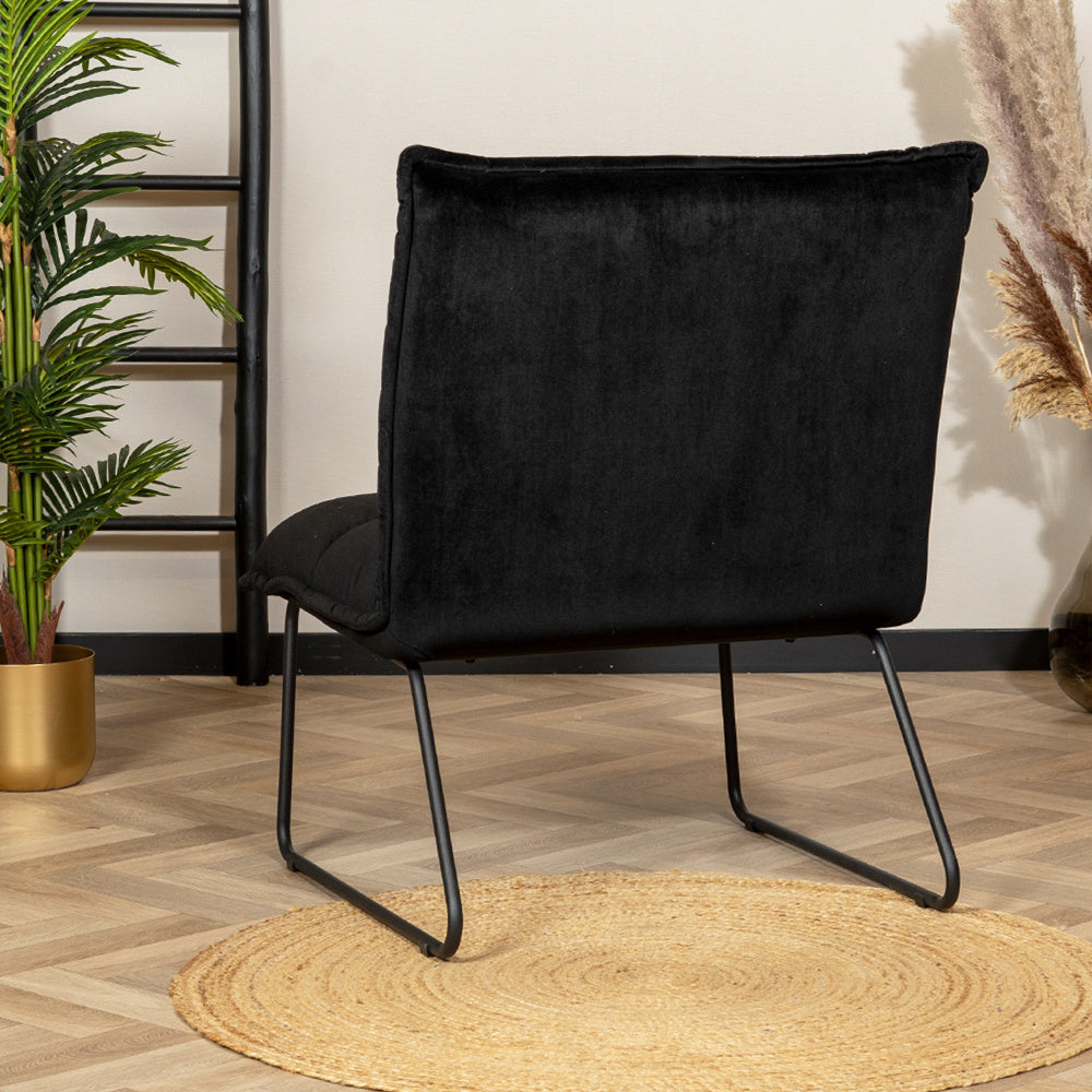 Velvet armchair Malaga black