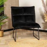 Velvet armchair Malaga black