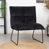 Velvet armchair Malaga black