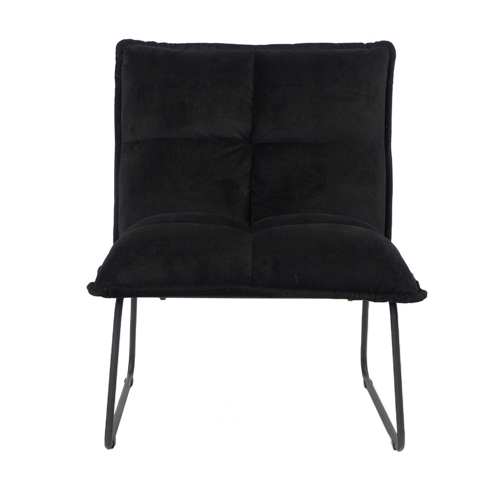 Velvet armchair Malaga black