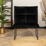 Velvet armchair Malaga black