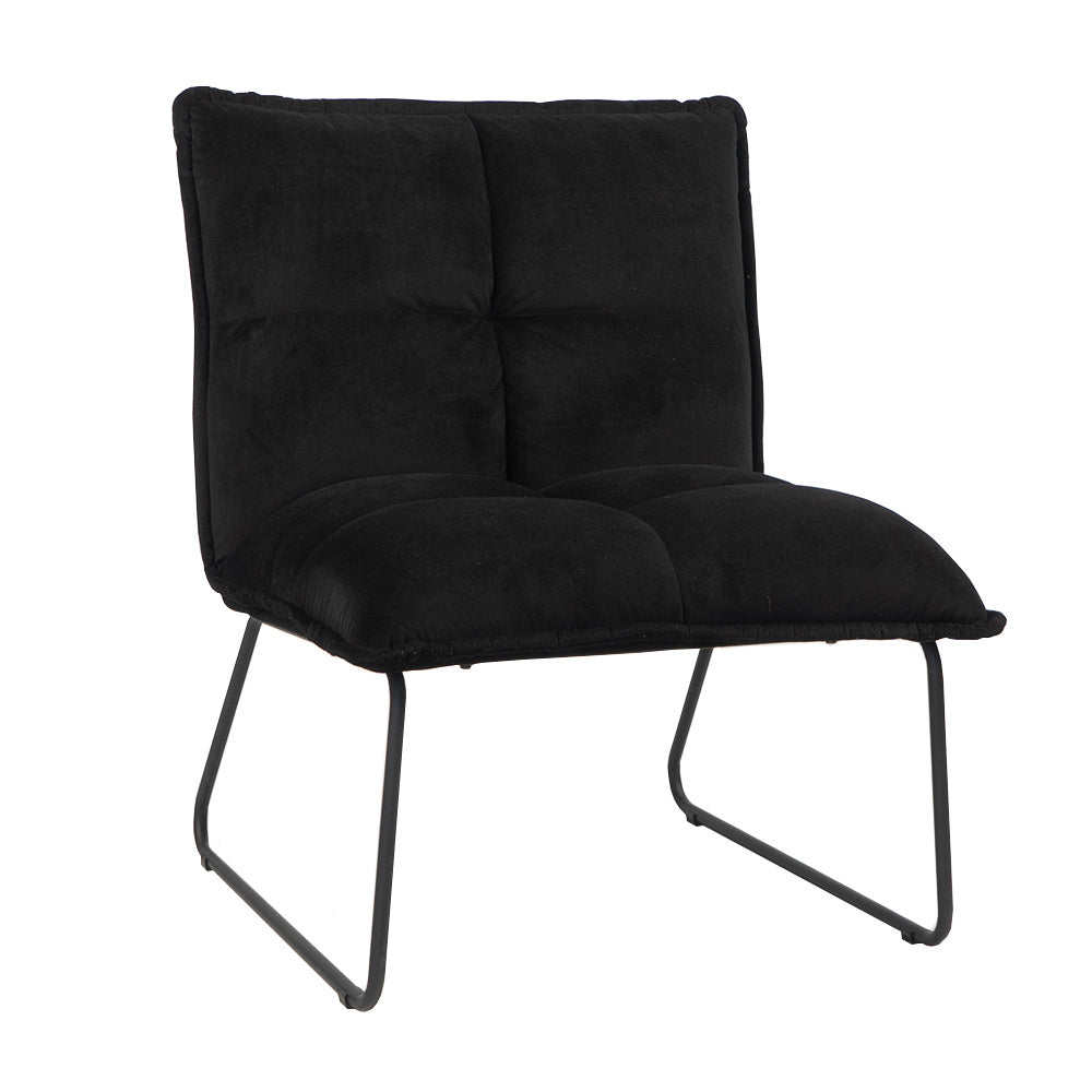 Velvet armchair Malaga black