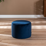 Velvet pouf Anna dark blue