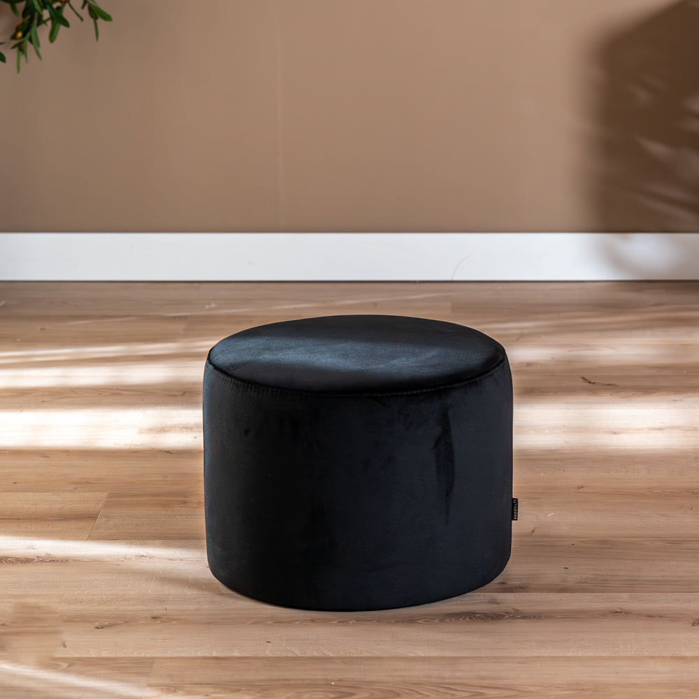 Velvet pouf Anna black