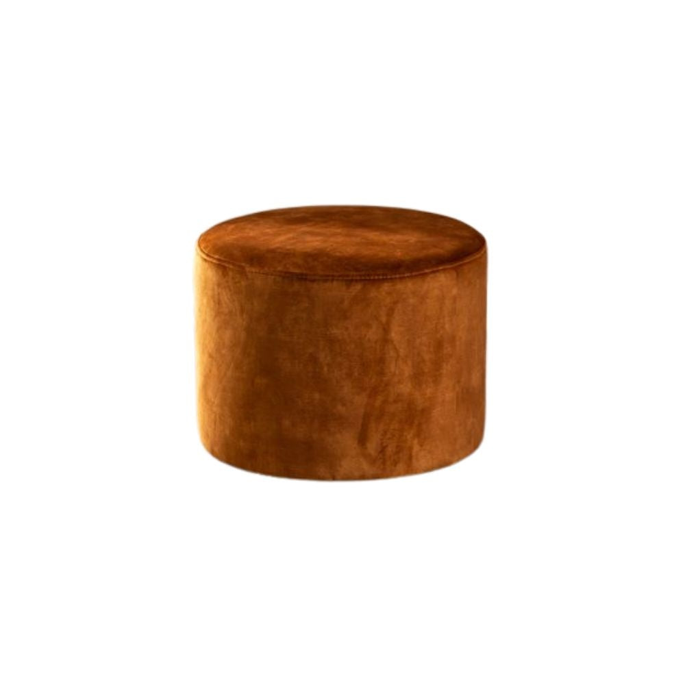Velvet pouf Beau ocher yellow