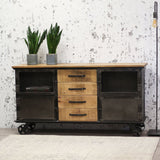 Sideboard Bryce Dimehouse Brown LxWxH 153x80x40 Mango wood Atmospheric photo front view