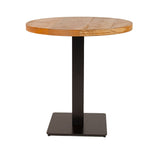 Eettafel Bistrotafel Rond Dimehouse Bruin LxBxH 86x86x7 Mangohout Witfoto vooraanzicht