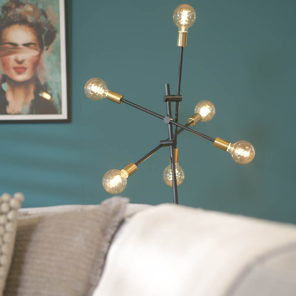 Floor lamp Harvey 6-light gold N.V.A. N/A