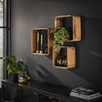 Wall shelf Mitchel DH Interior Acacia Acacia wood Atmospheric photo diagonal rear view